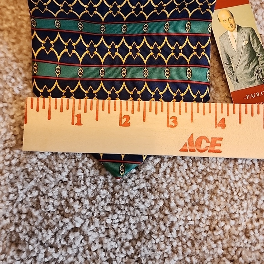 Gucci Paolo Mens Tie Blue, Gold, Green - Picture 8 of 10
